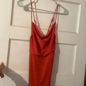 Forever 21 burnt orange cowl neck midi bodycon dress M